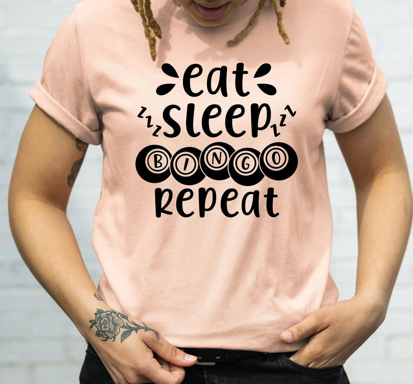 Eat Sleep Bingo Repeat Women's Graphic T-Shirt