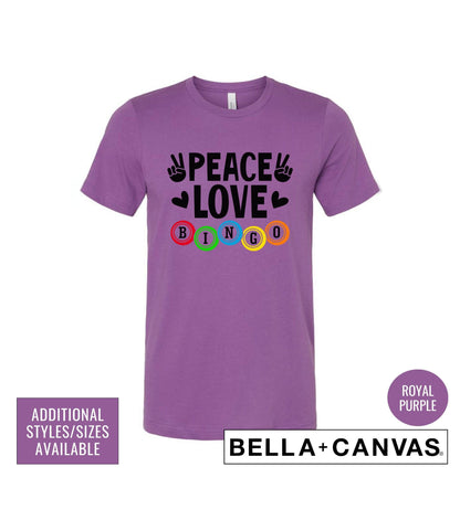 Peace Love Bingo Women's Graphic T-Shirt