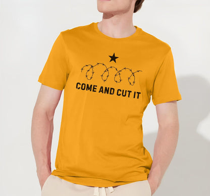 Come And Cut It Barbed Wire Political Graphic T-Shirt