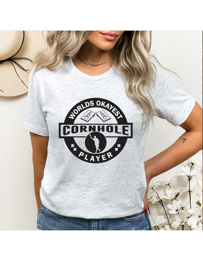 World's Okayest Cornhole Player Graphic T-Shirt