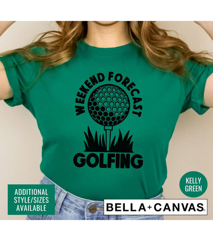 Weekend Forecast Golfing Graphic T-Shirt