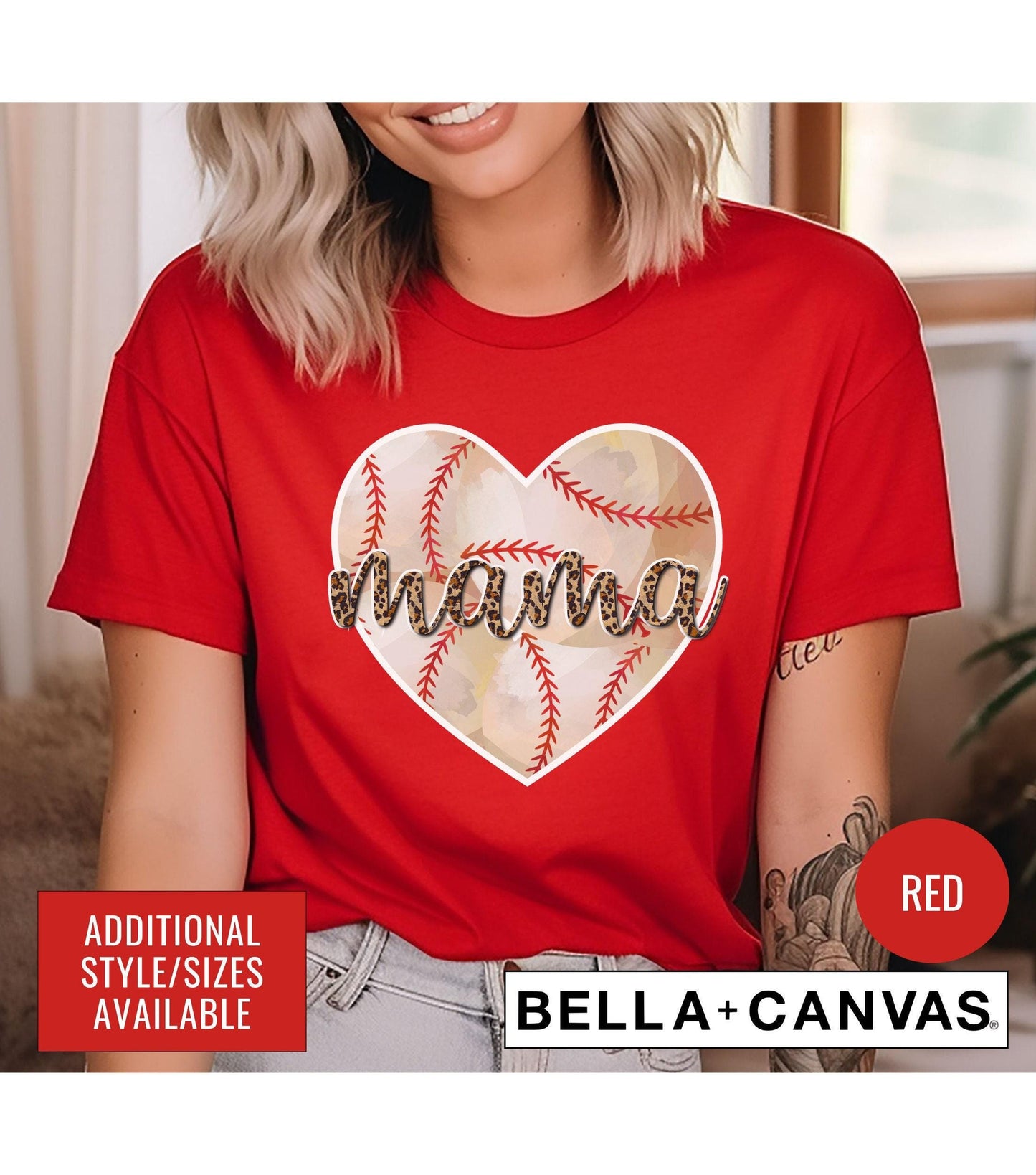 Baseball Heart Mama Women's Graphic T-Shirt