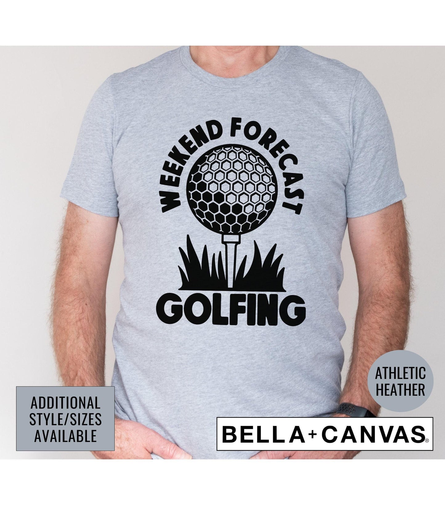 Weekend Forecast Golfing Graphic T-Shirt