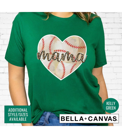 Baseball Heart Mama Women's Graphic T-Shirt