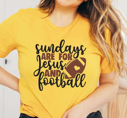 Sundays Are For Jesus And Football Graphic T-Shirt