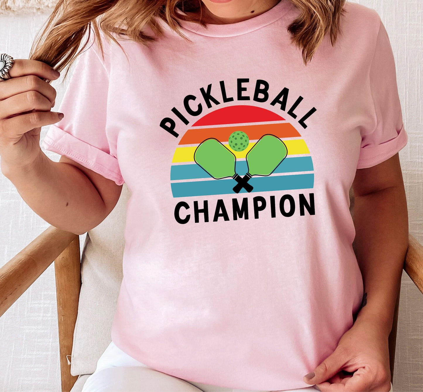 Pickle Ball Champion Retro Graphic T-Shirt