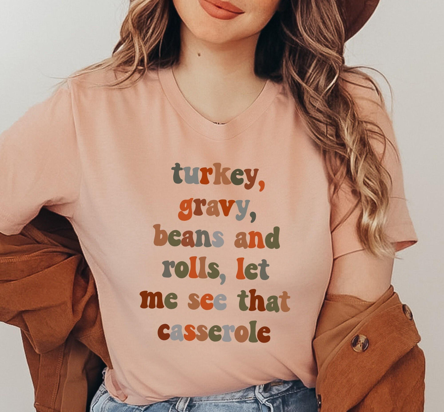 Turkey Gravy Beans And Rolls Let Me See That Casserole Graphic T-Shirt