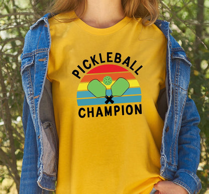 Pickle Ball Champion Retro Graphic T-Shirt