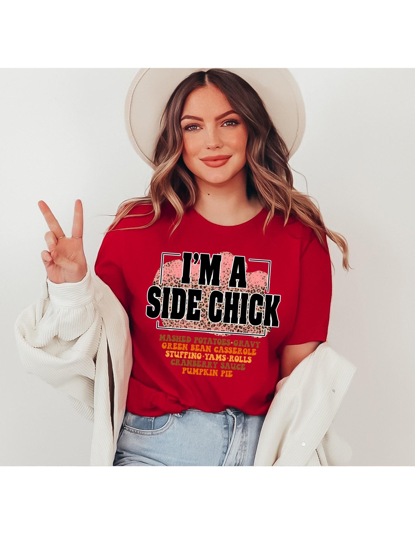 Im A Side Chick Thanksgiving Graphic T-Shirt