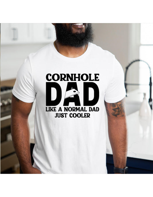 Cornhole Dad Like A Normal Dad Just Cooler Graphic T-Shirt