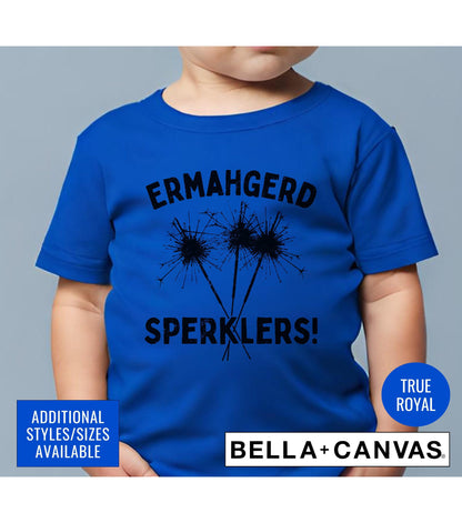 Ermahgerd Sperklers OMG Sparklers July 4th Graphic T-Shirt