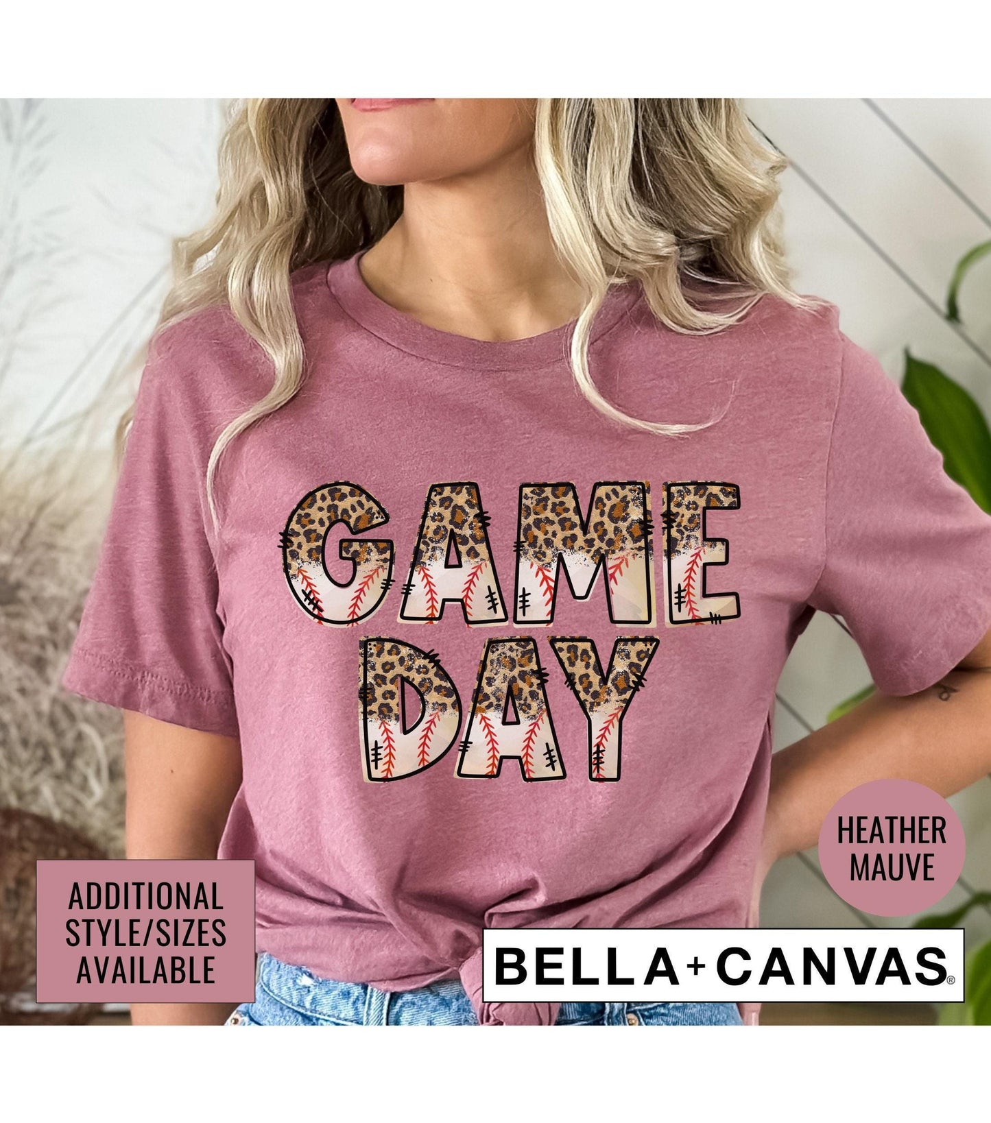 Game Day Leopard Print Baseball Mom Women's Graphic T-Shirt