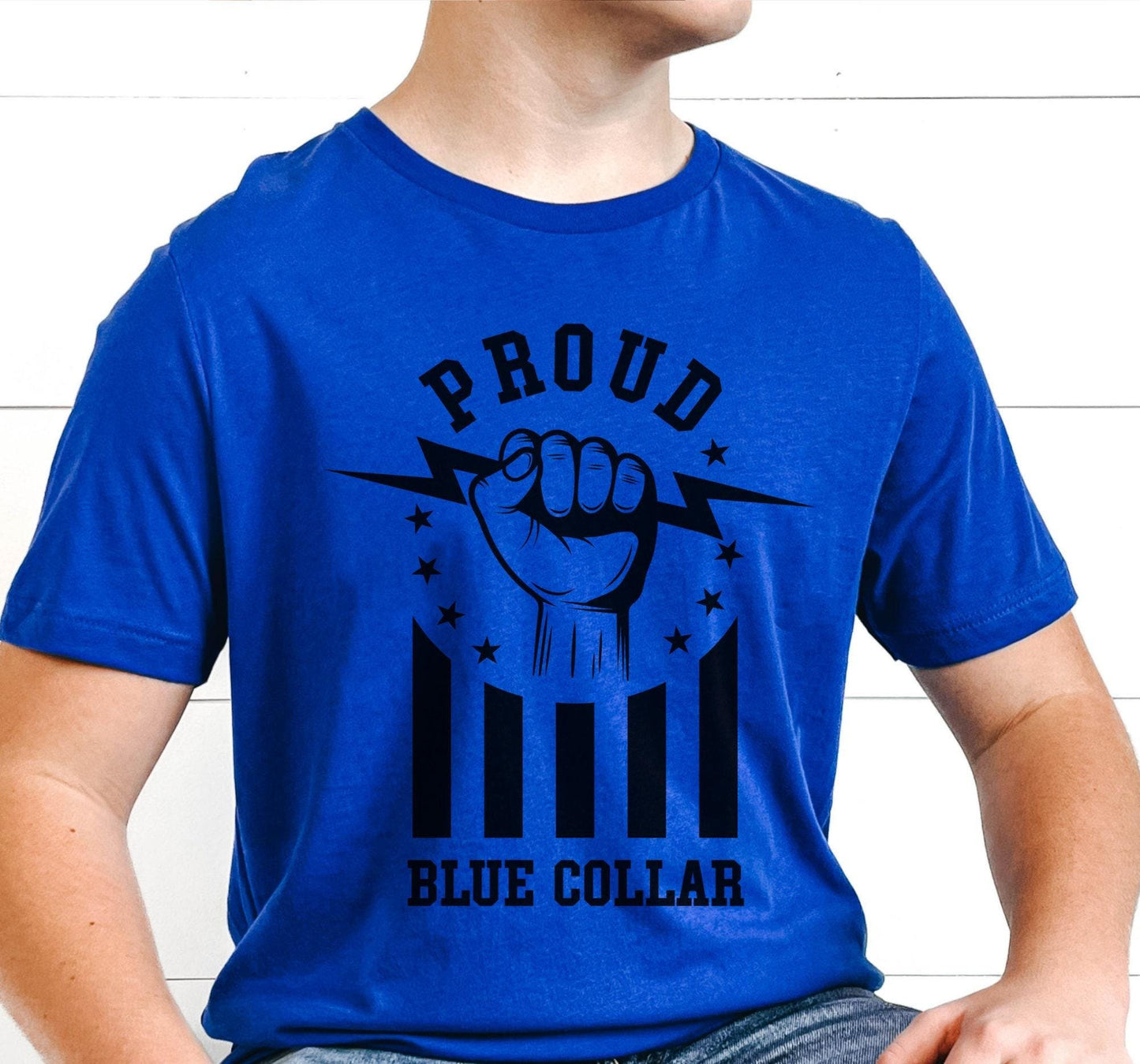 Proud Blue Collar Men's Graphic T-Shirt