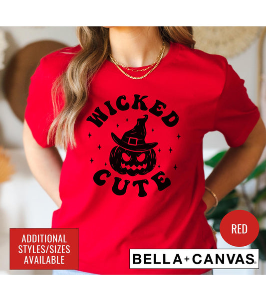 Wicked Cute Pumpkin Halloween Graphic T-Shirt