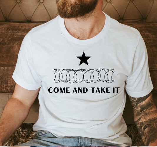 Republican Come And Take It Barbed Wire Patriotic Graphic T-Shirt