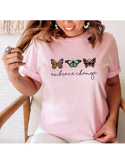 Embrace Change Butterfly Womens Graphic T-Shirt