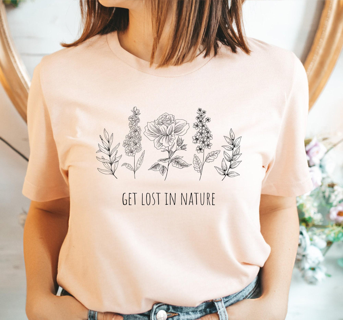 Get Lost In Nature Wildflower Women's Graphic T-Shirt