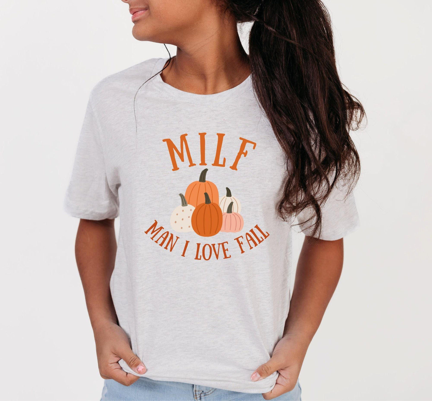 MILF Man I Love Fall Pumpkins Graphic T-Shirt