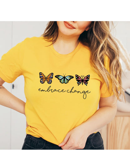 Embrace Change Butterfly Womens Graphic T-Shirt