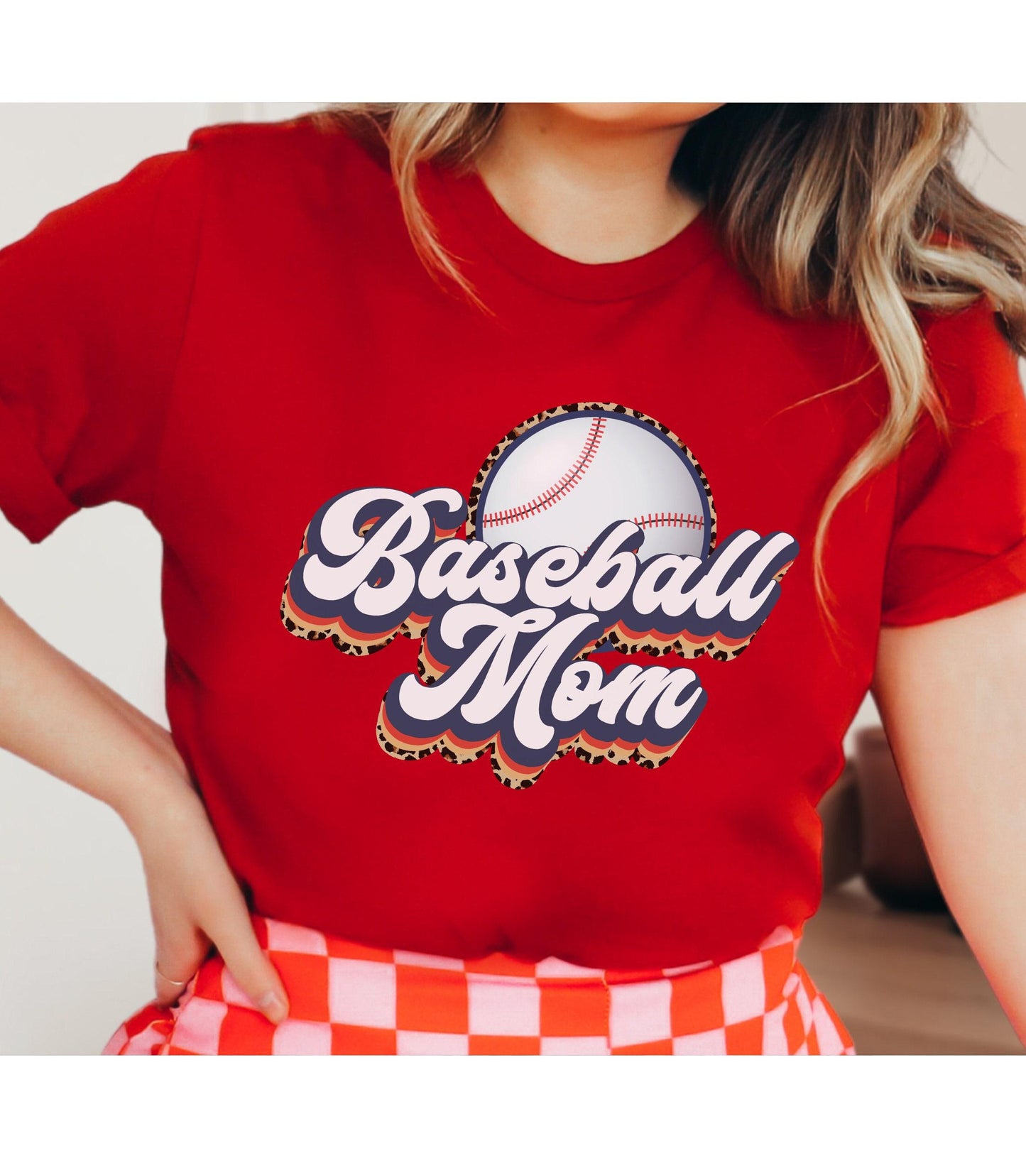 Baseball Mom Team Colors Women's Graphic T-Shirt