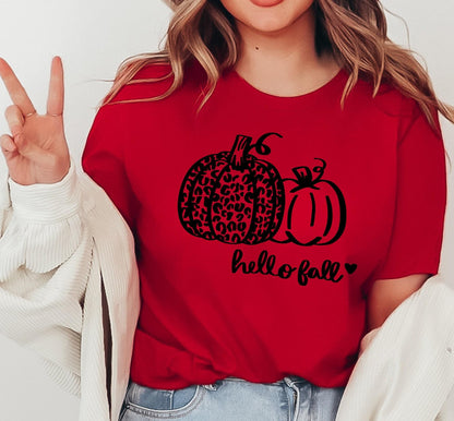 Hello Fall Pumpkin Graphic T-Shirt