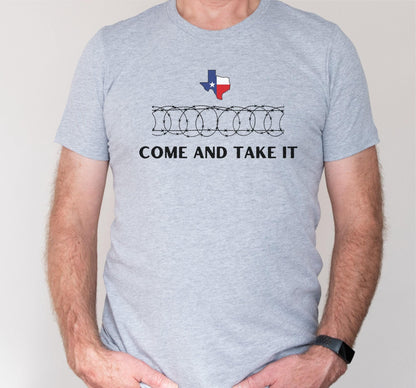 Come And Take It Barbed Wire Razor Patriotic Graphic T-Shirt