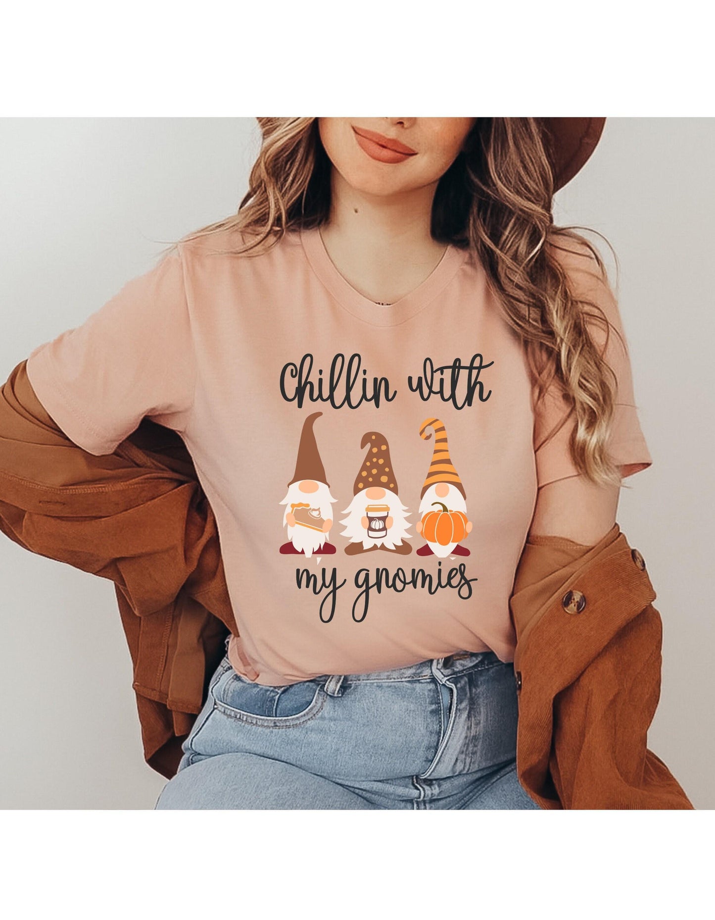 Fall Chillin With My Gnomies Graphic T-Shirt