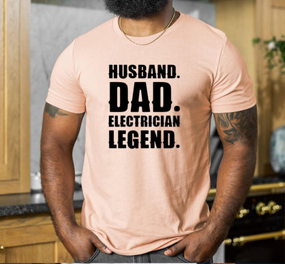 Husband Dad Electrician Legend Graphic T-Shirt
