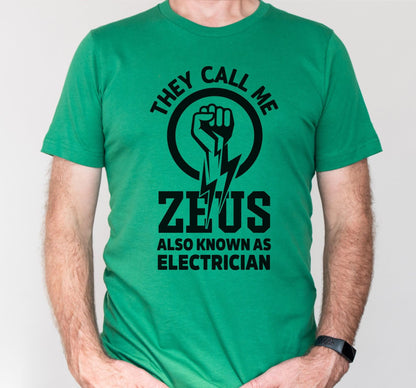 They Call Me Zeus Also Known As Electrician Men's Graphic T-Shirt