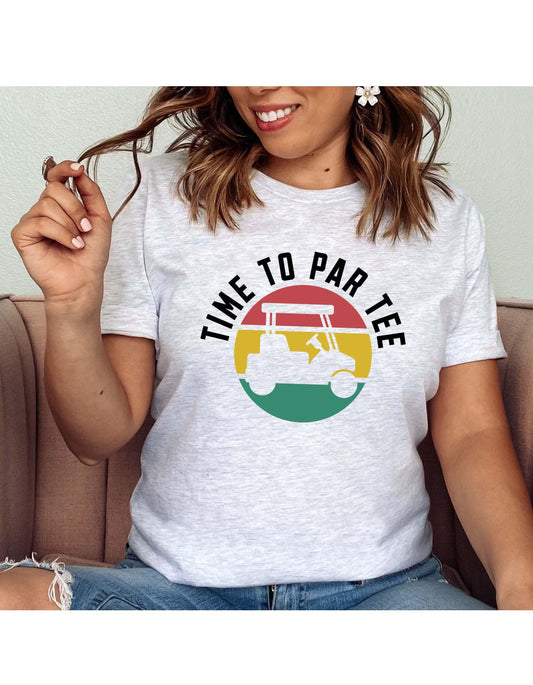 Time To Par Tee Golf Cart Graphic T-Shirt