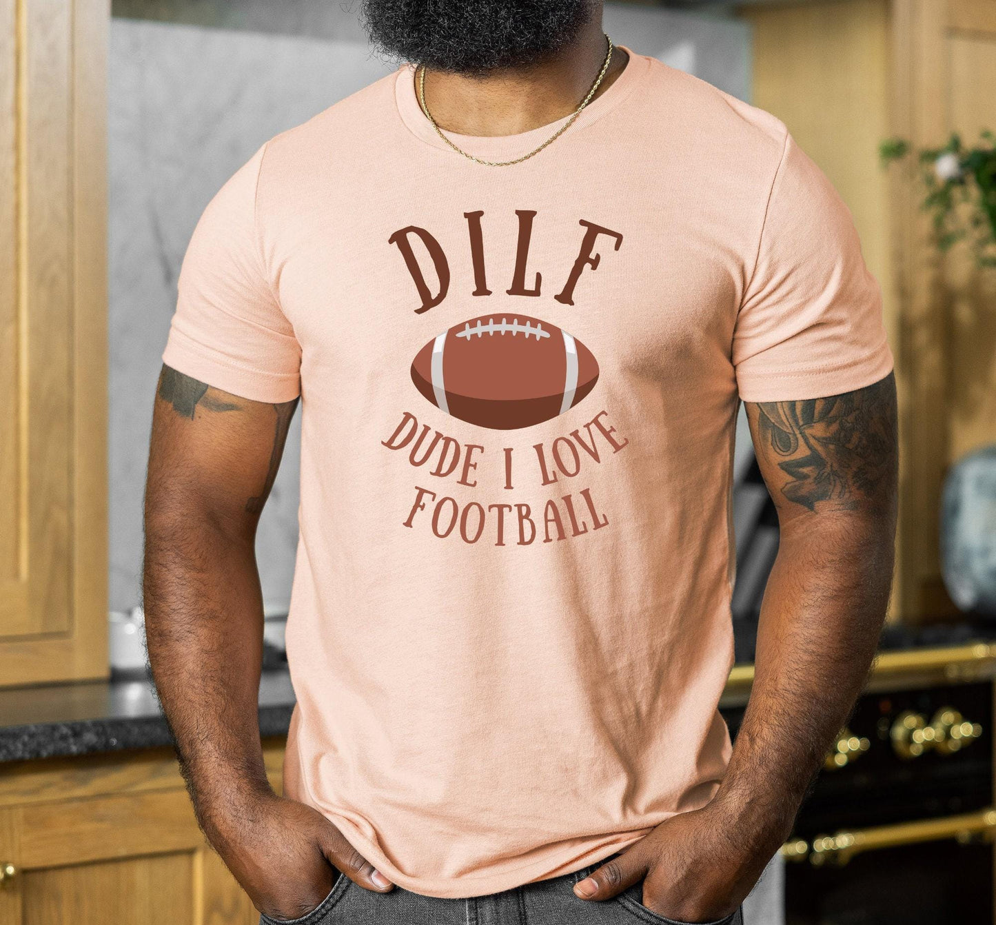 DILF Dude I Love Football Men's Graphic T-Shirt