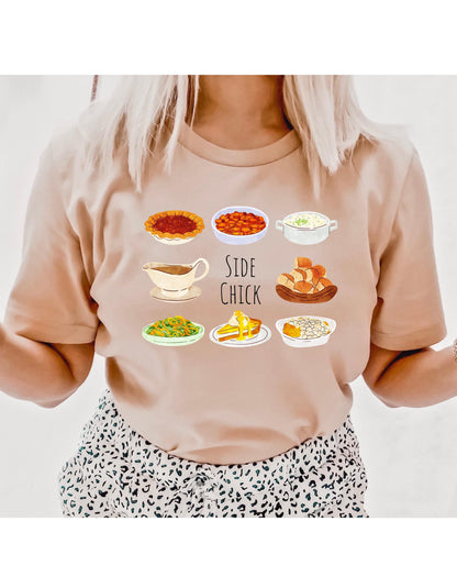 Im A Side Chick Thanksgiving Graphic T-Shirt