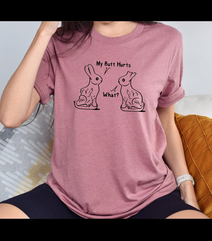 Easter Bunny My Butt Hurts Graphic T-Shirt