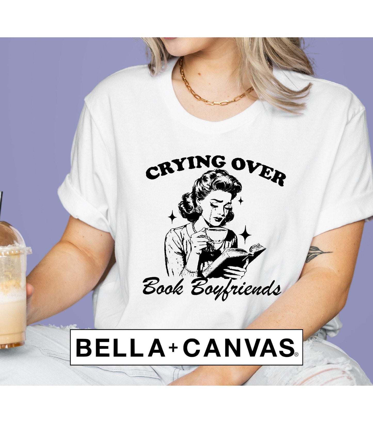 Crying Over Book Boyfriends Graphic T-Shirt