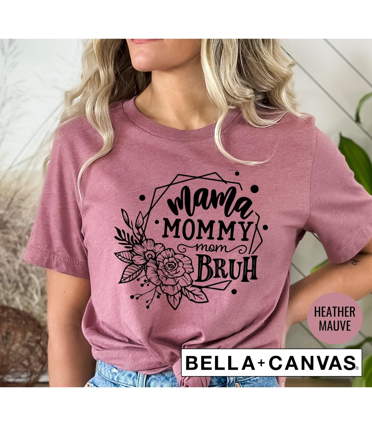 Mama Mommy Mom Bruh Floral Women's Graphic T-Shirt