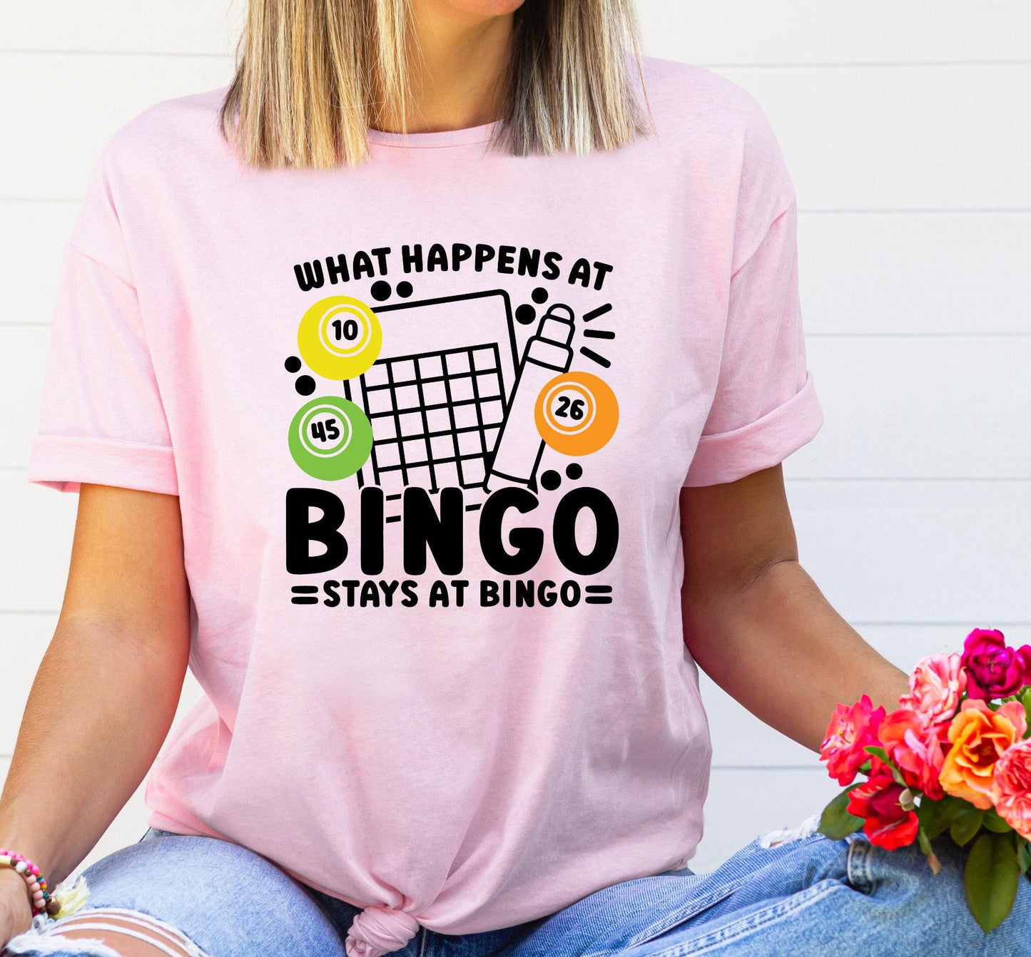 What Happens At Bingo Stays At Bingo Graphic T-Shirt