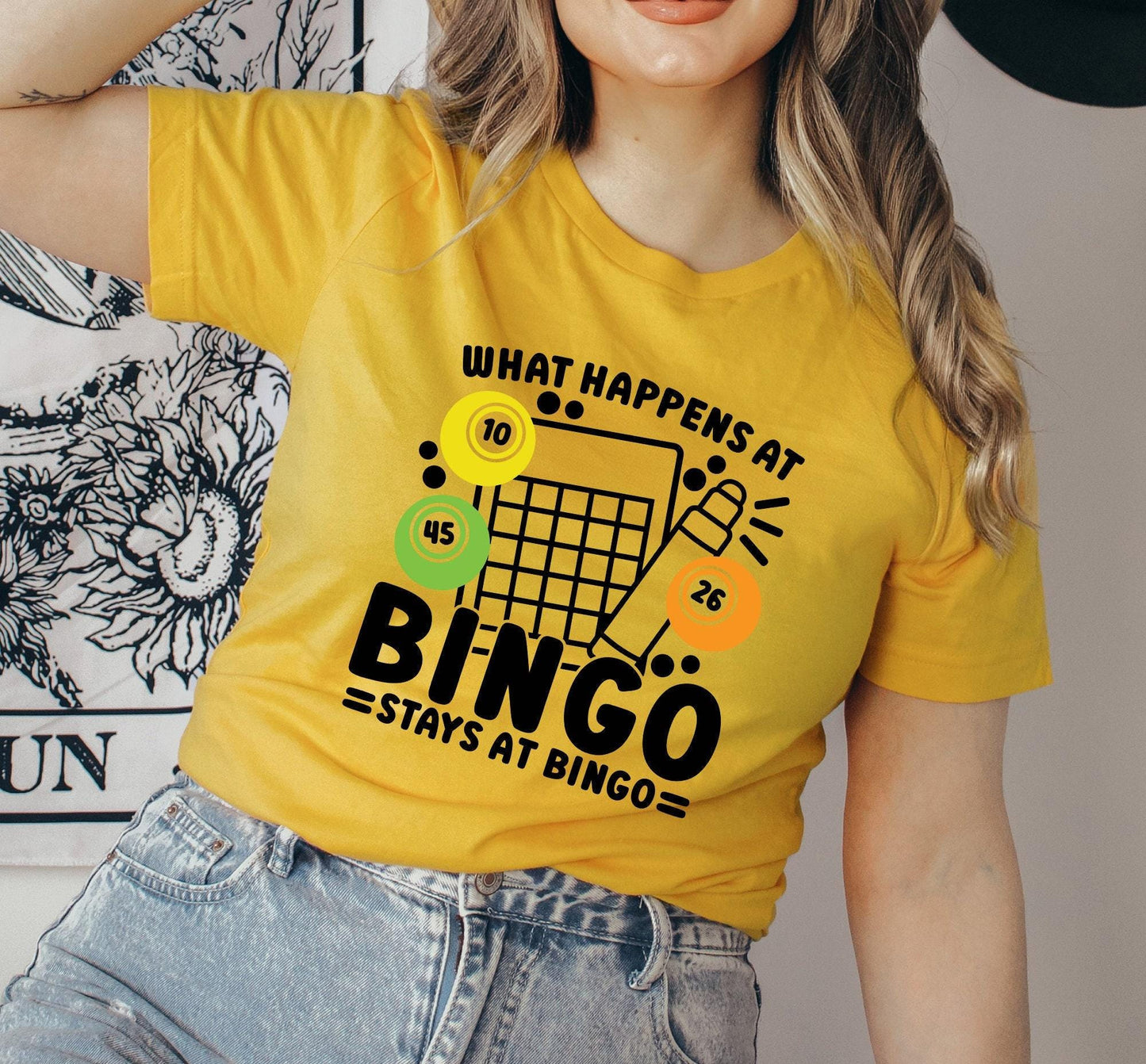 What Happens At Bingo Stays At Bingo Graphic T-Shirt