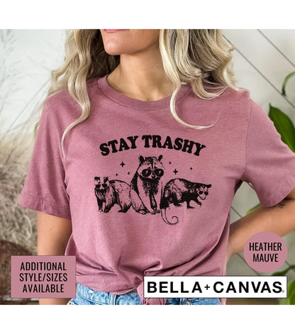 Weird Present Stay Trashy Raccoon Possum Badger Meme Graphic T-Shirt