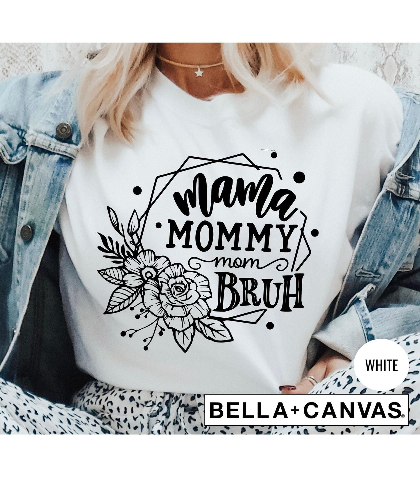 Mama Mommy Mom Bruh Floral Women's Graphic T-Shirt