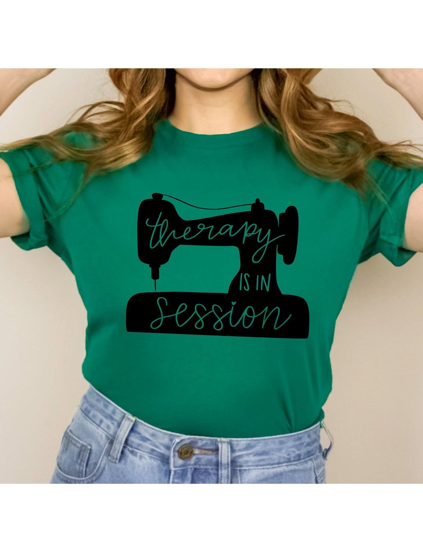 Therapy Is In Session Sewing Machine Graphic T-Shirt