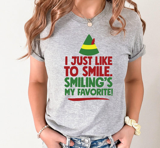 I Just Like To Smile Smiling Is My Favorite Buddy The Elf Graphic T-Shirt