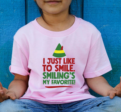 I Just Like To Smile Smiling Is My Favorite Buddy The Elf Graphic T-Shirt