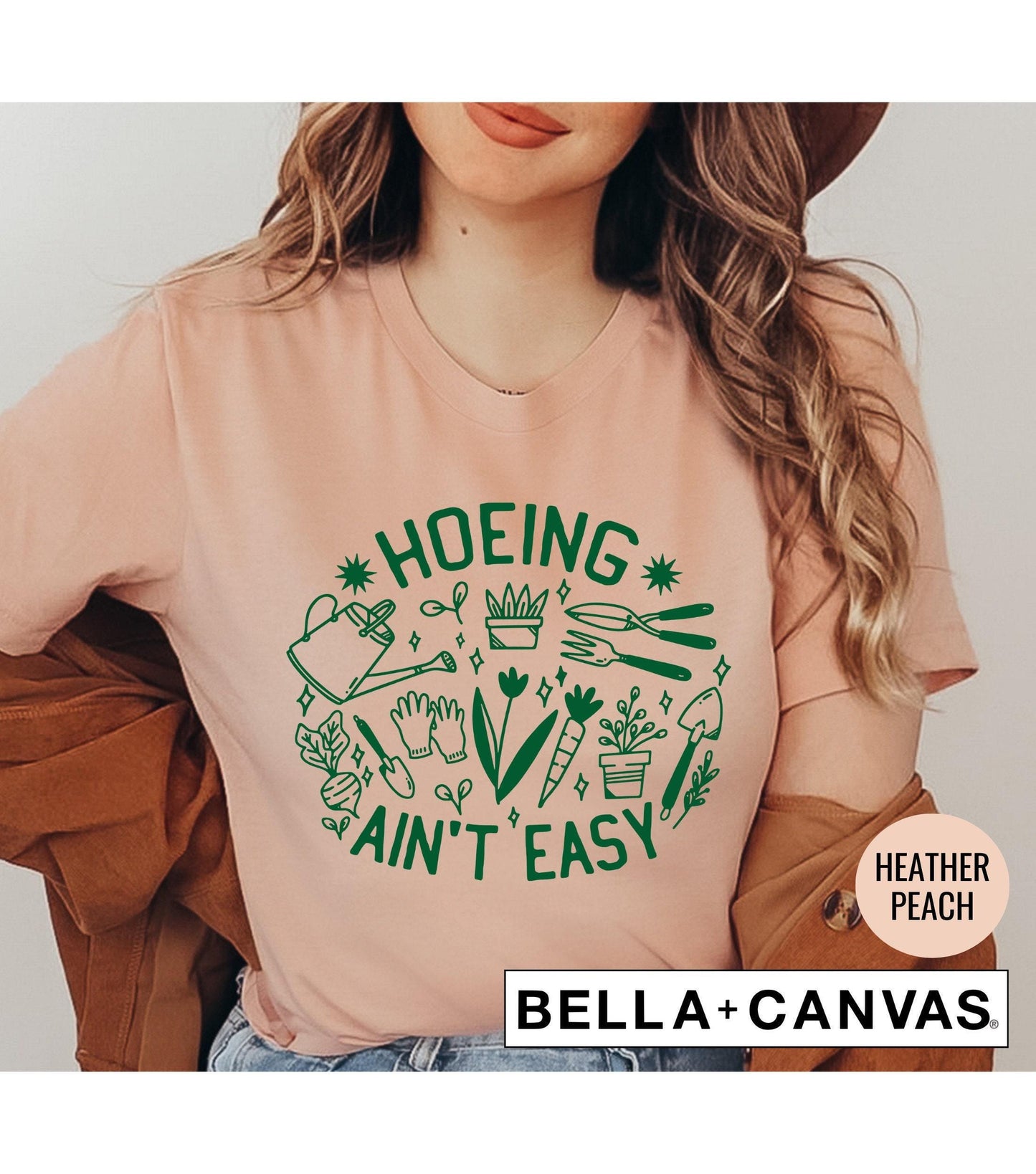 Hoeing Ain't Easy Gardening Graphic T-Shirt