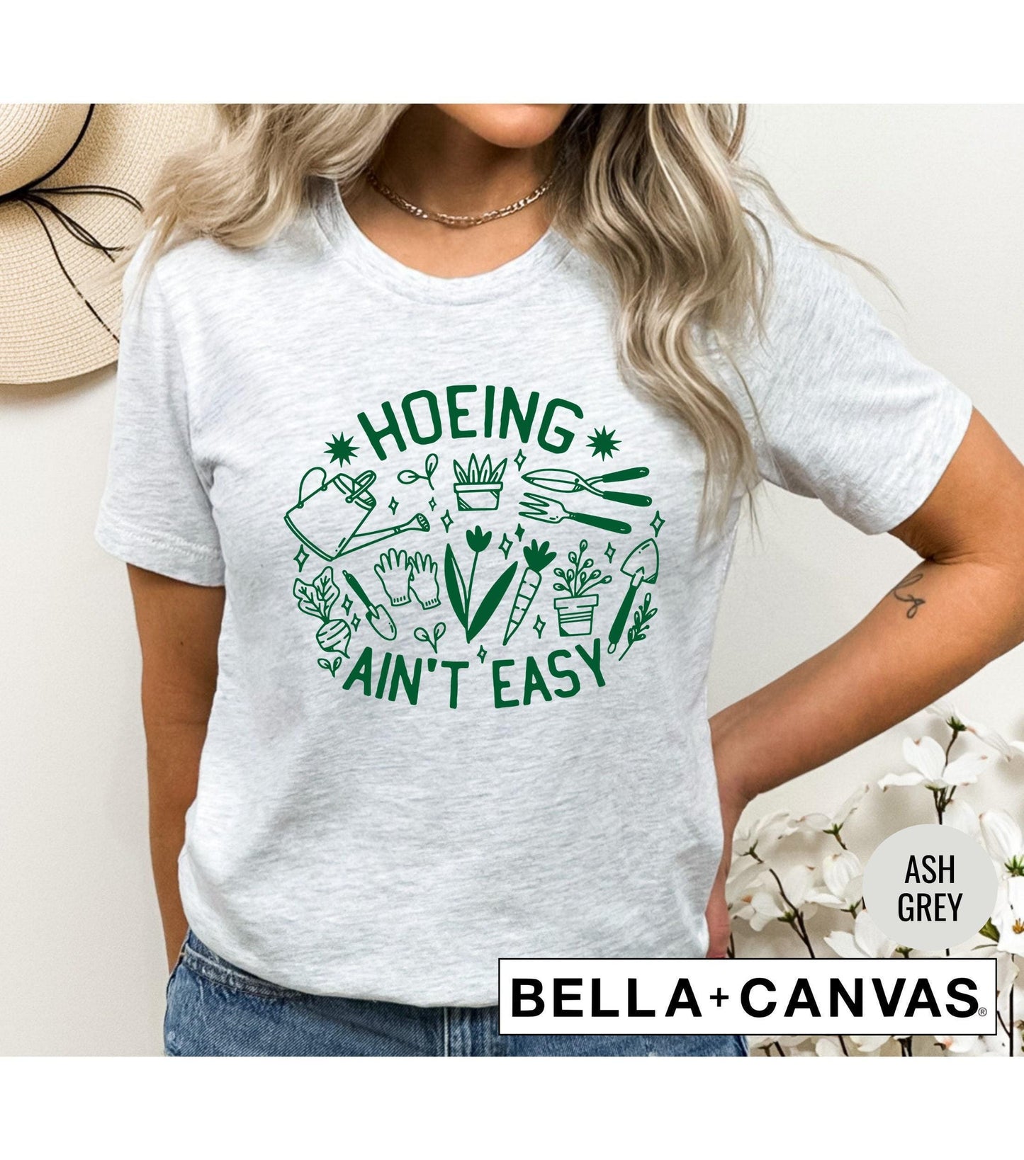 Hoeing Ain't Easy Gardening Graphic T-Shirt