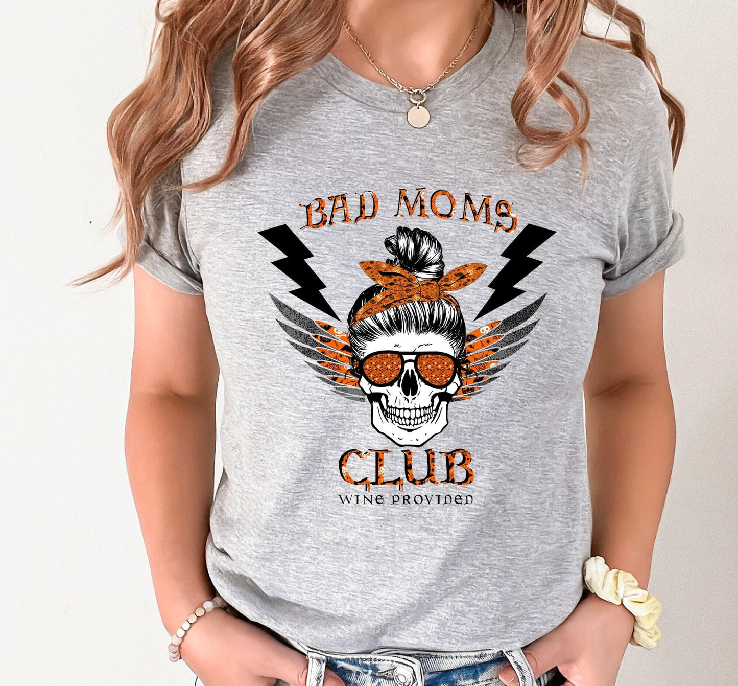 Bad Mom Club Wine Provided Graphic T-Shirt