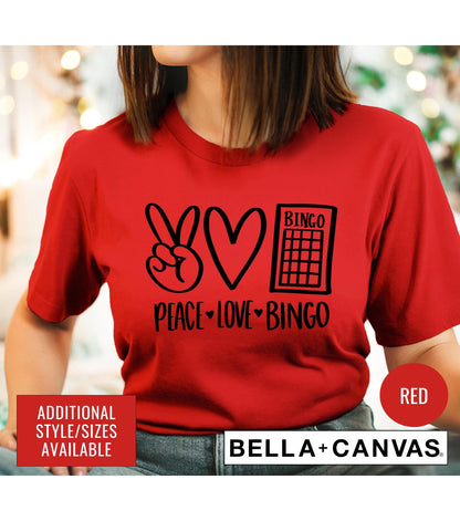 Peace Love Bingo Women's Graphic T-Shirt