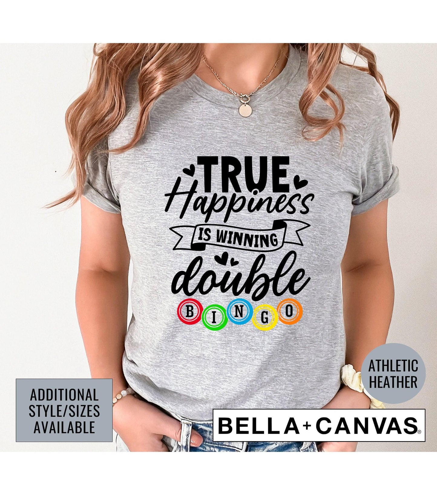 True Happiness Is Winning Double Bingo Graphic T-Shirt