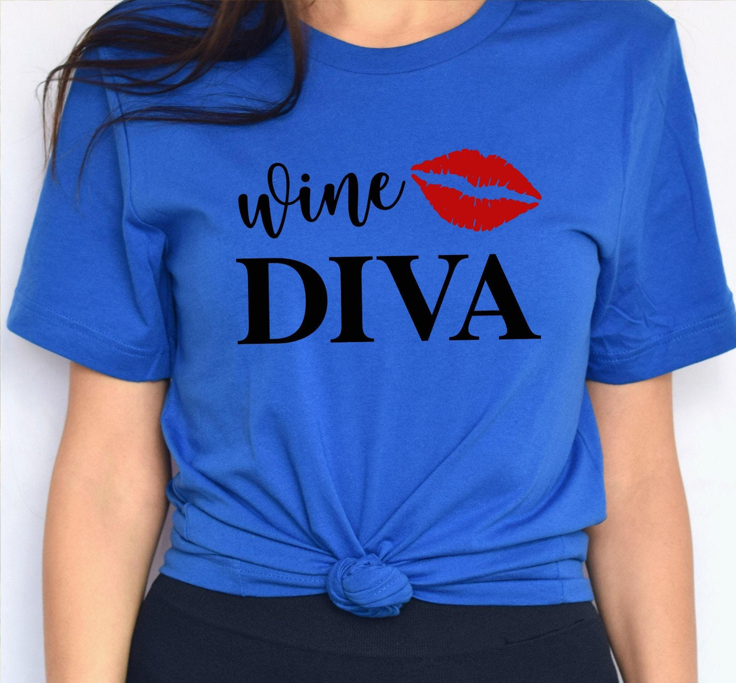 Wine Diva Red Lips Women's Graphic T-Shirt