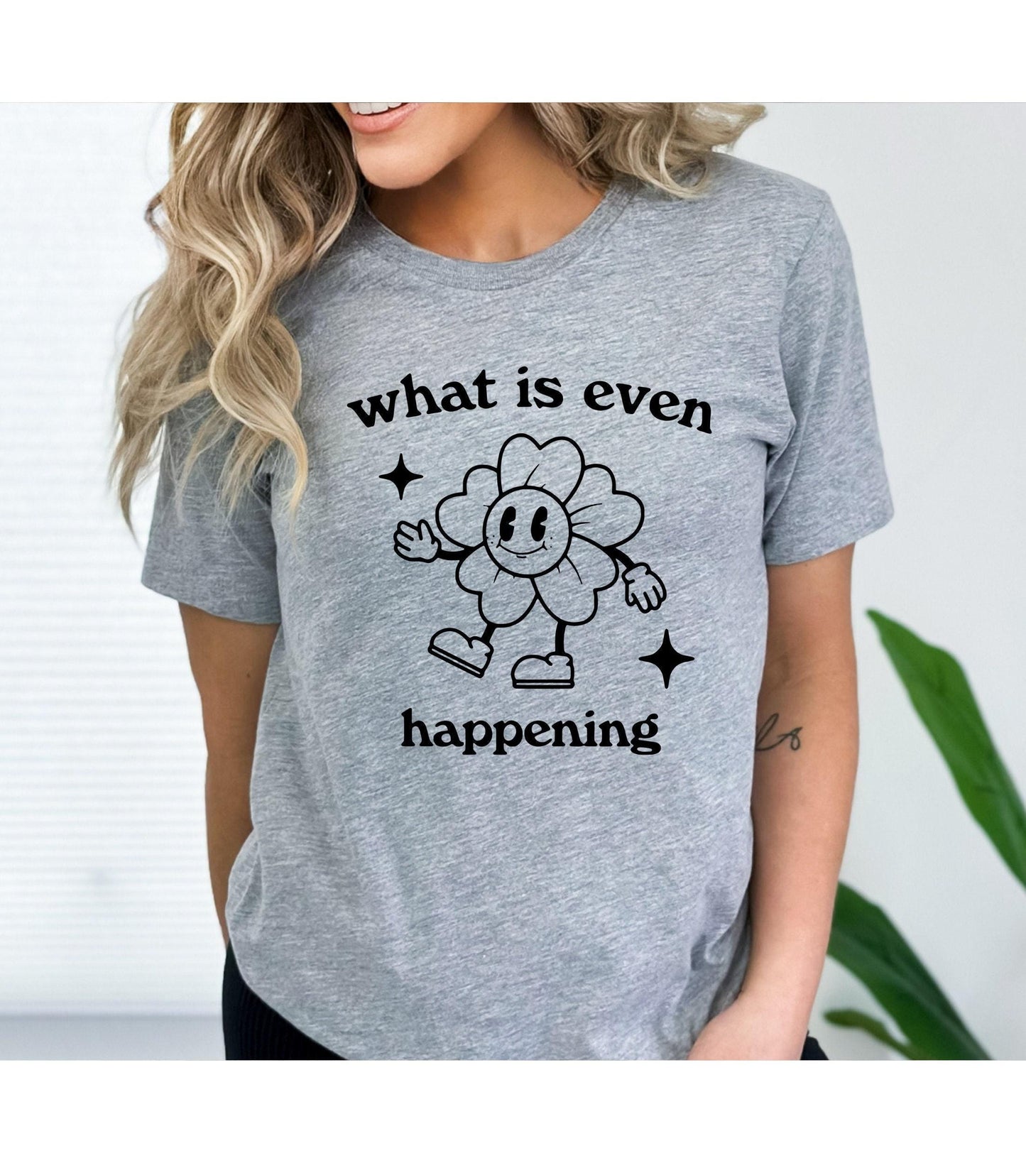 What Is Even Happening Retro Cartoon Graphic T-Shirt