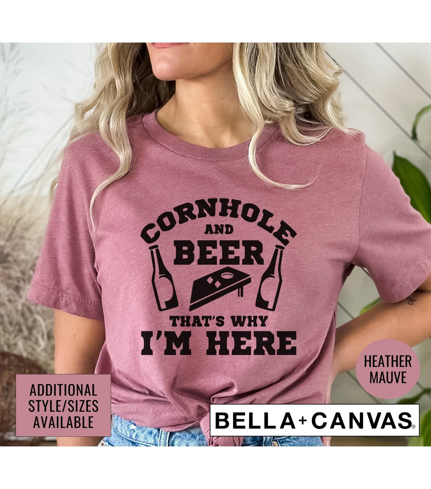 Cornhole And Beer That's Why I'm Here Graphic T-Shirt